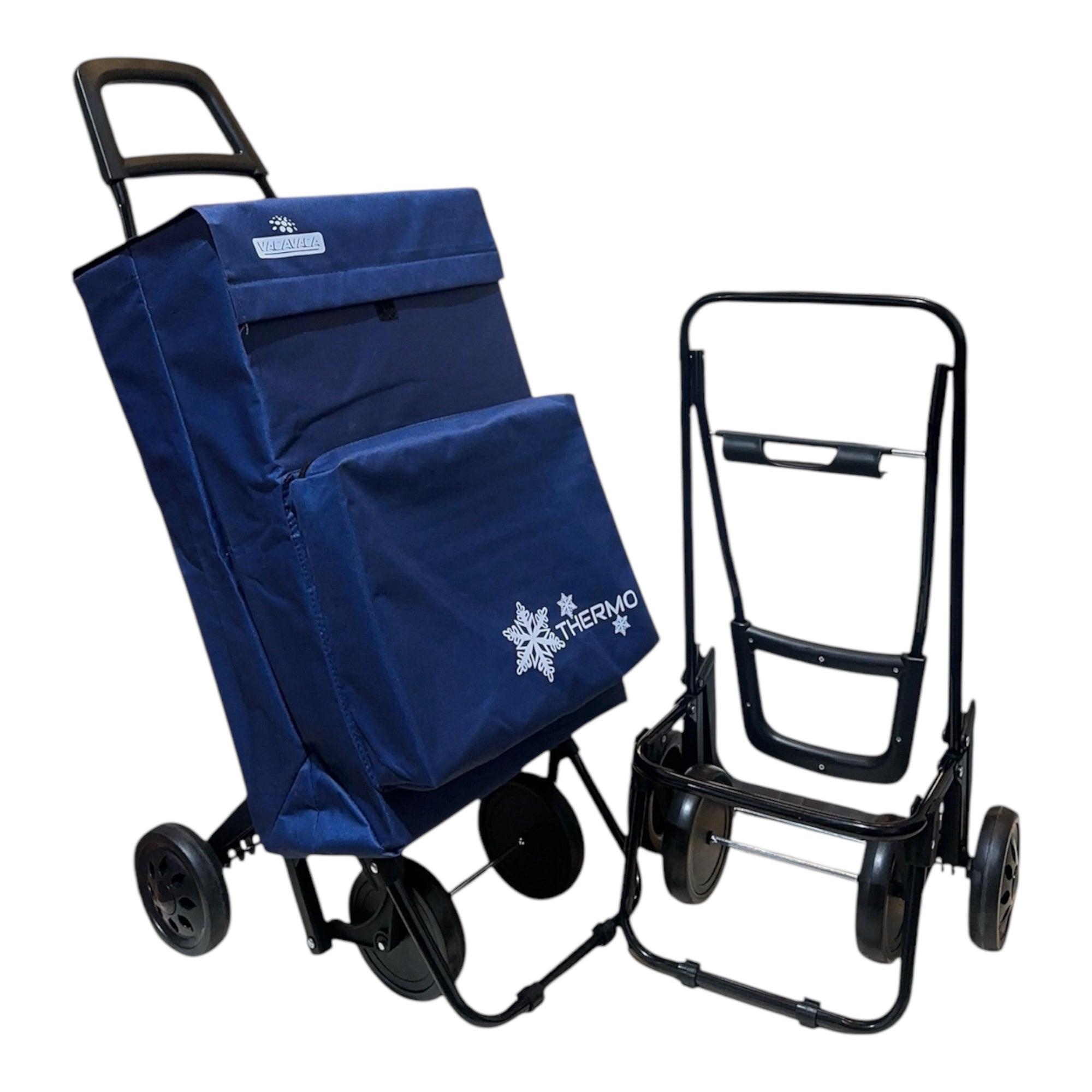 Carrito de Compra Plegable con Bolsa Térmica \Impermeable y 4 Ruedas,Ligero, 94x44x38cm,40 litros,Resistente y Reutilizable,Carro de Compra Plegable, 4 Ruedas de Alta Resistencia,Carro Compra. (COMPRA-002)