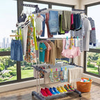Tendedero de ropa, tendedero de ropa plegable vertical de 4 niveles con ruedas,se puede utilizar en interiores y exteriores.
