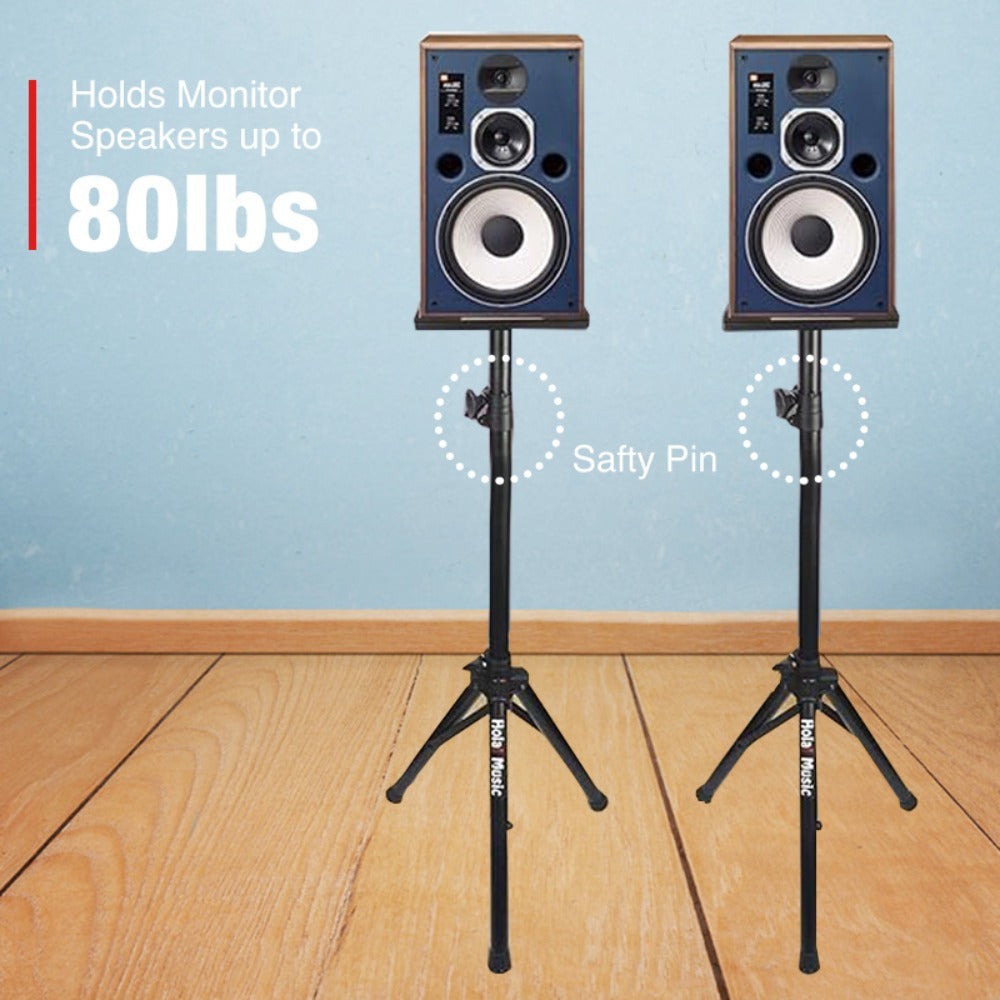 Par de Soportes para Altavoces de Estudio, Altura Ajustable, Modelo HPS-600MS, Estructura de Trípode Profesional de Alta Resistencia