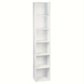 1pc Estantería con 6 Compartimentos, Estantería Cúbica Independiente, Estantería Vertical, Estante de Oficina, Estante de Almacenamiento, Estante para Archivos, Hecho de Material de Madera, 30x158,5x24 cm (Ancho x Alto x Grosor)