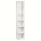 1pc Estantería con 6 Compartimentos, Estantería Cúbica Independiente, Estantería Vertical, Estante de Oficina, Estante de Almacenamiento, Estante para Archivos, Hecho de Material de Madera, 30x158,5x24 cm (Ancho x Alto x Grosor)