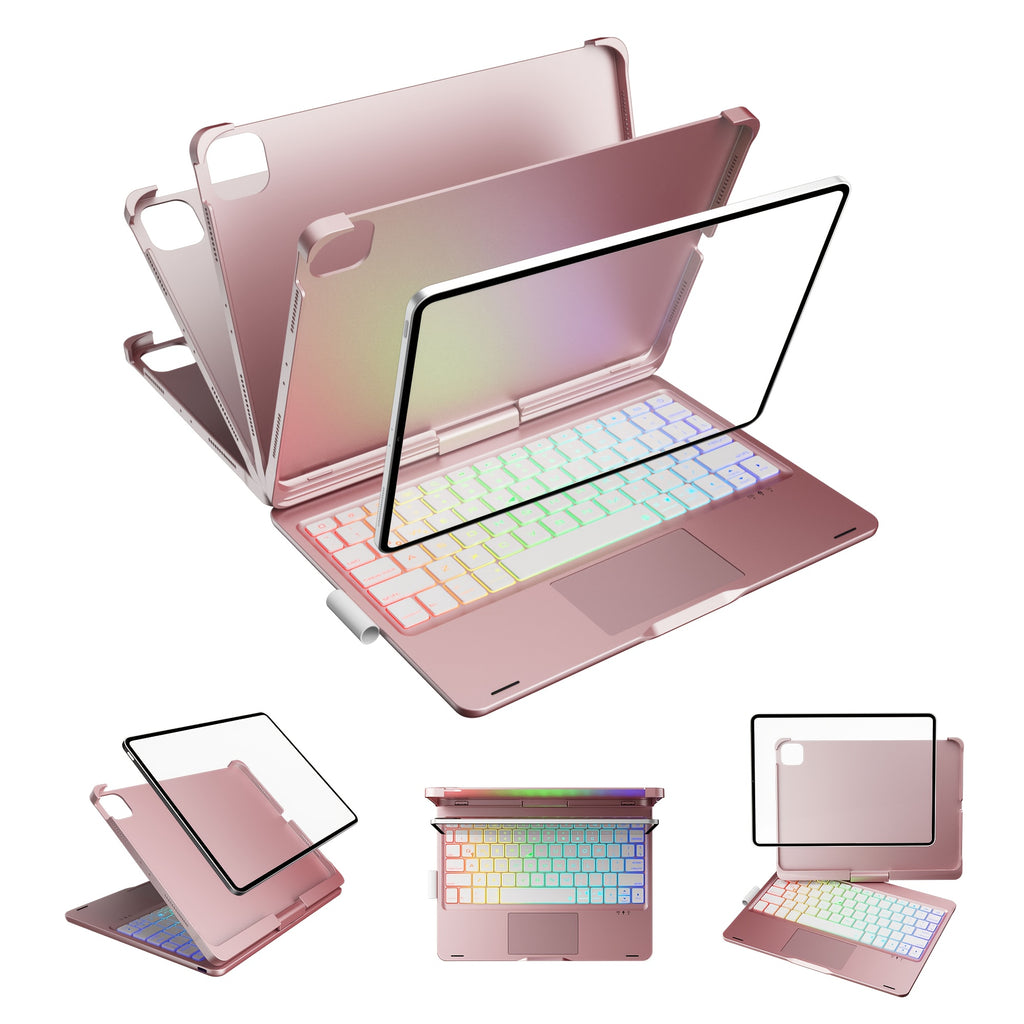 Funda con teclado giratorio para iPad para escritura, estudio y trabajo móvil