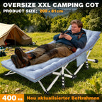 Cama de campaña plegable extragrande para adultos, con colchón grueso, 300 kg-400 kg, cama de exterior de alta resistencia con bolsa de transporte, cama portátil para viajes al aire libre, camping, playa, vacaciones