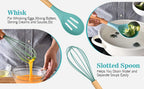 Juego de 19 piezas, Cuchillo de cocina, Juego de cocina, Juego de utensilios de cocina (Con mangos de madera), Juego de cocina de seguridad, Juego de herramientas de cocina antiadherentes, Utensilios de cocina modernos lavables, Utensilios de cocina, Adec