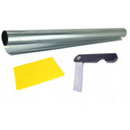 Película de aislamiento térmico y protector solar para ventanas con kit de instalación, 300 x 75 cm, efecto espejo veneciano, color plateado, reducción de deslumbramiento, bloqueo de rayos UV, revestimiento antiarañazos, resistente a la intemperie, autoad