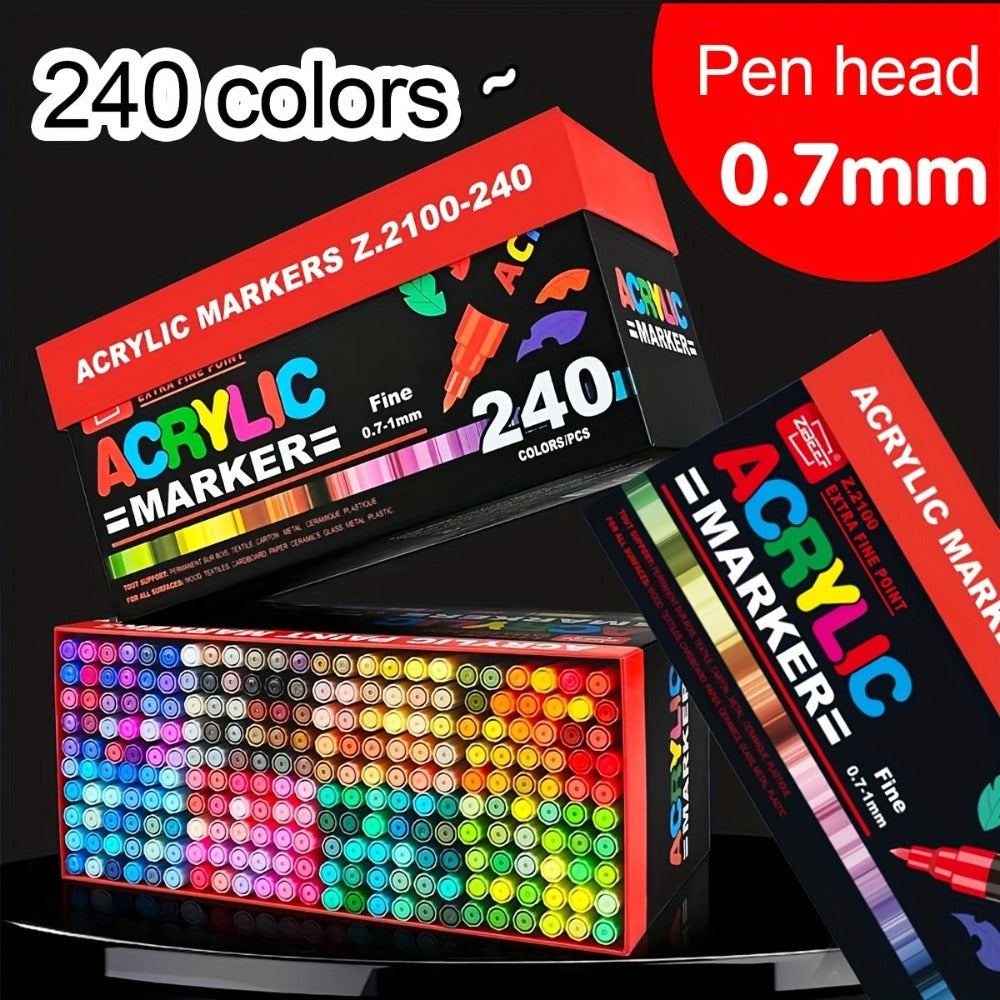 Rotulador de marcado lavable 240 - Tinta impermeable y no tóxica para grafiti y manualidades DIY, apta para pintar grafiti en diversas superficies, regalos de Navidad, útiles de regreso a clases