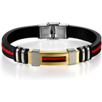 Pulsera para Hombres de JewelryWe, Brazalete de Malla Cruzada Clásica, Pulsera de Silicona, Tamaño Ajustable