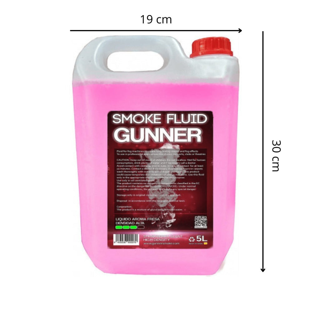 Líquido para Máquina de Humo 5L con Aroma a Fresa - Gunner Smoke | Alta Densidad | Efecto Profesional para Eventos y Fiestas