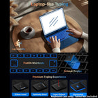 Funda con teclado giratorio para iPad para escritura, estudio y trabajo móvil