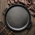 Sartén plancha multifunción de hierro fundido, 1 pieza - Sartén antiadherente para pizza, barbacoa, panqueques - Compatible con todas las estufas, ideal para cocina doméstica y cocina al aire libre