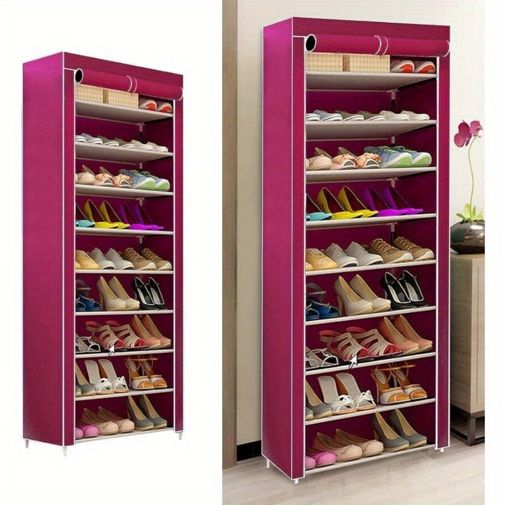 Estantería para Zapatos de 9 Niveles, Armario para Zapatos, Almacenamiento de Zapatos, Capacidad para Aproximadamente 27 Pares de Zapatos, Estante Sencillo (58 x 28 x 160 cm)
