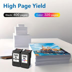 Paquete de tinta de alta rendimiento 545XL 546XL para impresoras Canon Pixma TR4551 TS3355 MG2550 TS3150 MG3050 TR4550 TS3350 MG2950 TS3100, 2 unidades