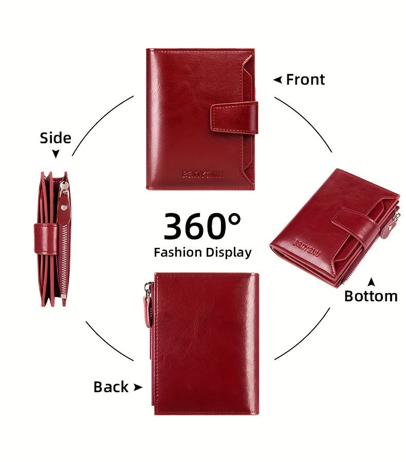 Nuevo Monedero Corto para Mujer, Elegante y de Alta Gama, Cartera Plegable y Delgada de Moda para Mujeres