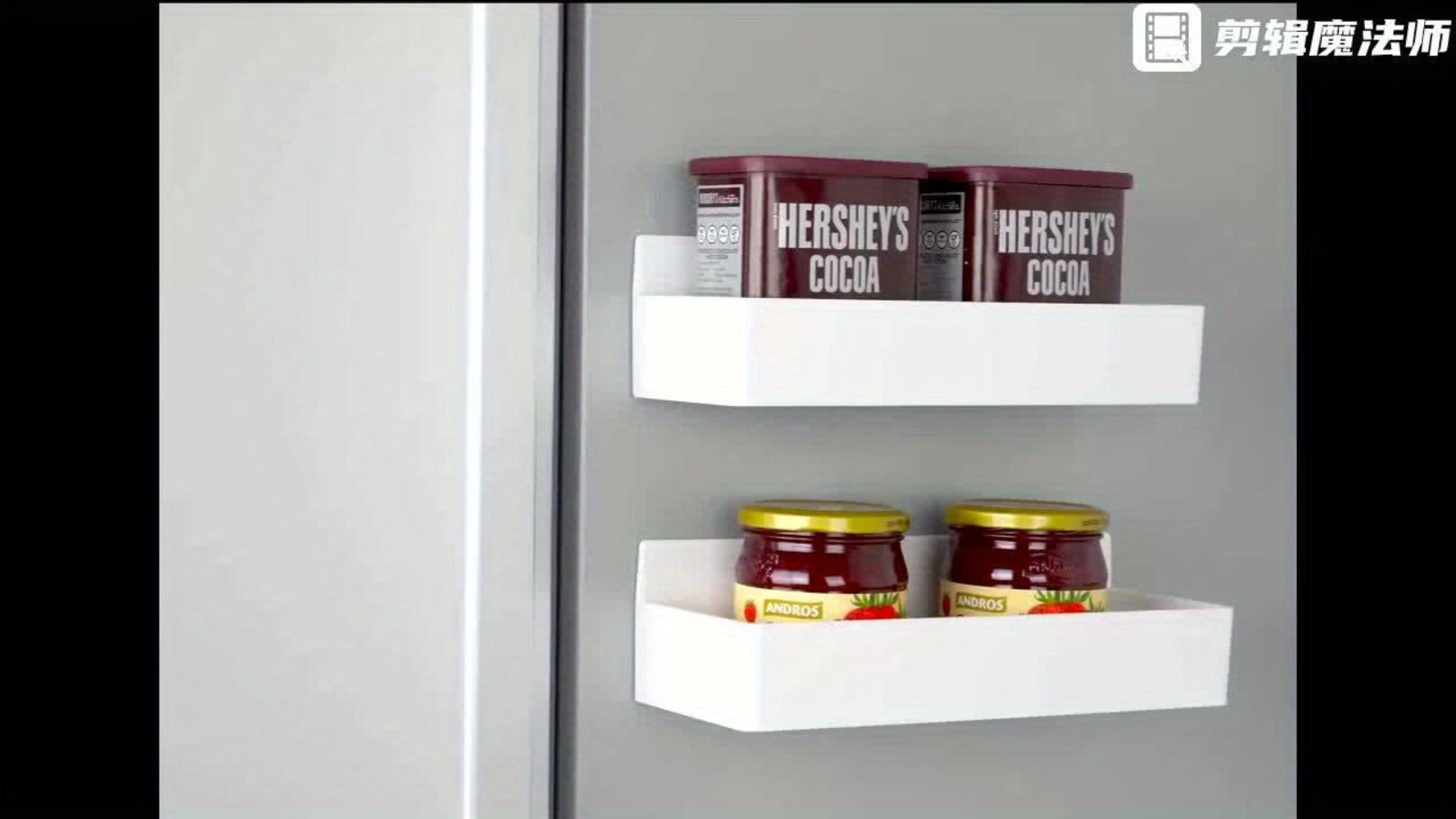 2 Piezas de Cestas de Almacenamiento Magnéticas Grandes de Plástico, Soporte Magnético para Especias, Sin Necesidad de Taladrar o Pegar, Estante Extraíble, Adecuado para Refrigerador, Microondas y Lavadora