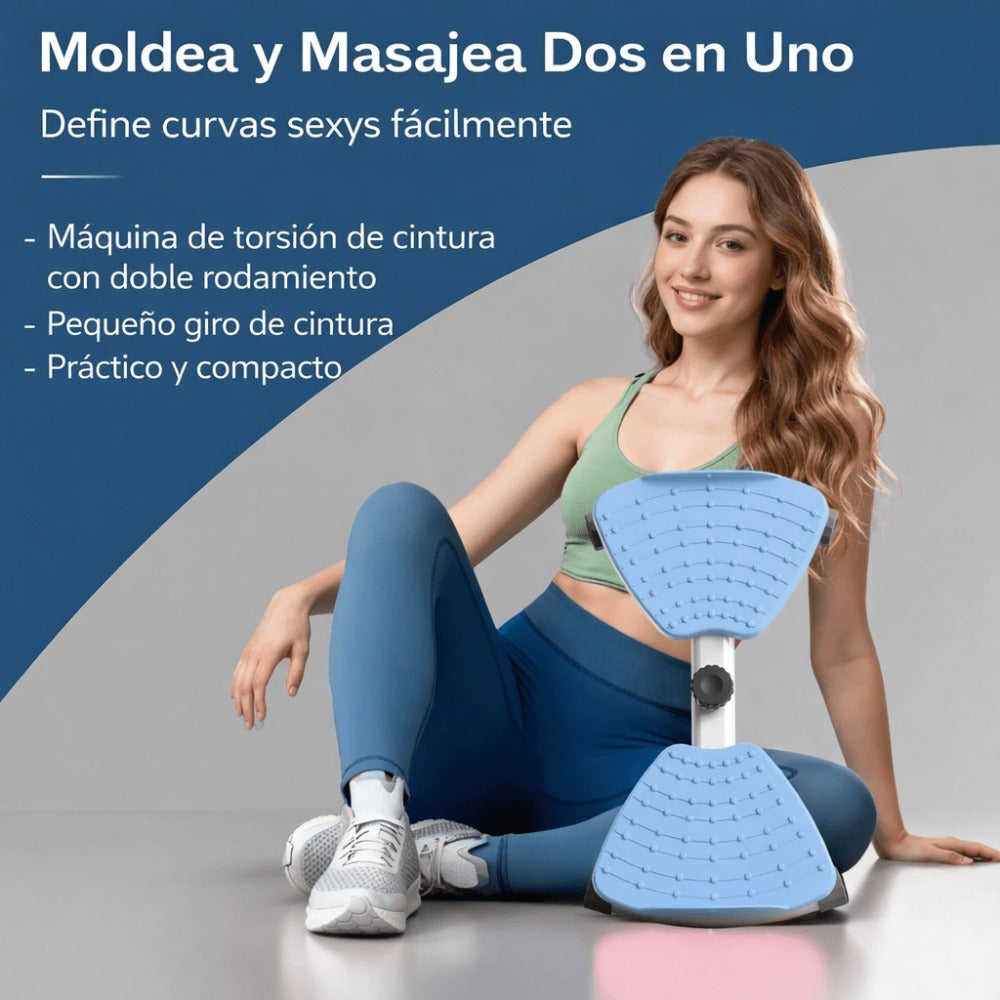 Equipo de fitness giratorio de cintura para uso doméstico, quemador de grasa abdominal, equipado con bandas de resistencia, tabla de ejercicios silenciosa y antideslizante para entrenamiento de core, piernas y glúteos (capacidad de peso 136 kg - rosa - mo