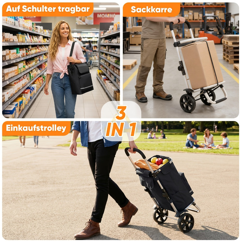 Carrito de compras plegable ajustable plegable | Supermercado camping y transporte diario