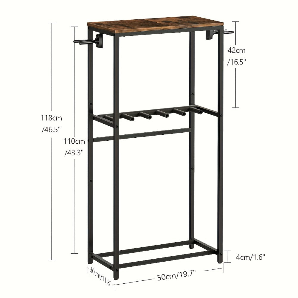 Soporte vertical, estantería, soporte para guitarra, estante para guitarras acústicas, eléctricas y bajos, soporte multiguitarra para guitarras, accesorios para amplificador de guitarra, apto para hogar, estudio de música, marrón y , estante de pie