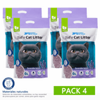 4PCS Arena de Tofu para Gatos aglomera 6L - Sin Polvo Fácil de Aglomerar y Controla Olores -y Segura para Gatitos 2-2.3kg cada bolsa