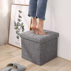 Reposapiés otomano de almacenamiento, taburete plegable para pies, caja de almacenamiento, taburete para el hogar, taburete para pies, banco, caja grande para guardar ropa de lino