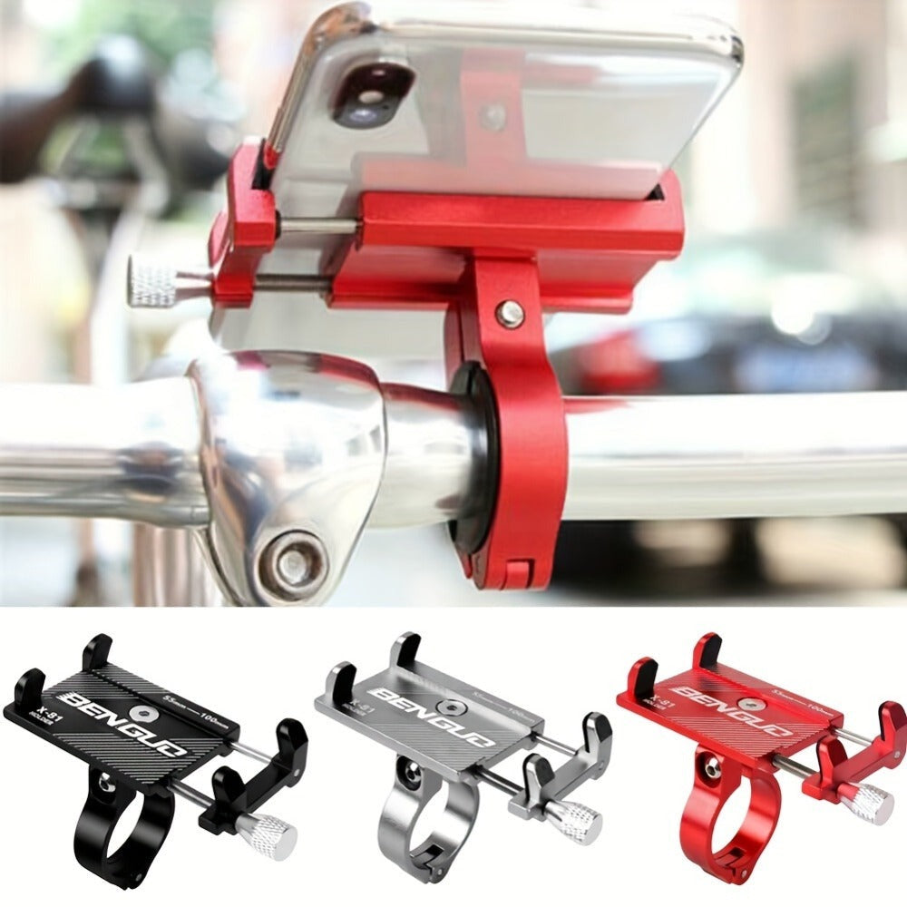 2 soportes de teléfono de aleación de aluminio para bicicleta, motocicleta y navegación, 2 unidades