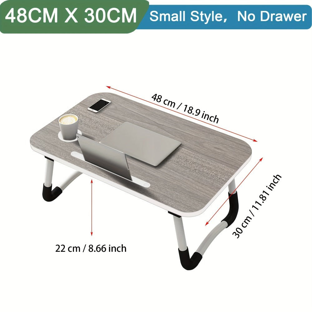 Escritorio para Laptop, Mesa de Cama para Laptop con Patas Plegables y Ranura para Taza, Soporte de Lectura para Portátil, Bandeja de Cama para Laptop para Cama Sofá Desayuno Trabajo Estudio Lectura, Soporte para Laptop para Cama, Mesa de Cama para Laptop