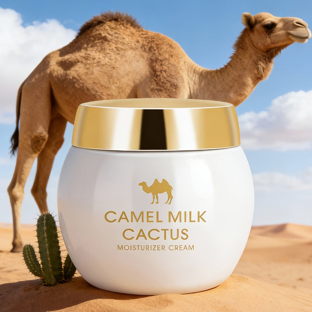 Crema Facial de Leche de Camello y Cactus | Nutrición Duradera, Reafirmante, Hidratante Adecuada para Piel Seca, Sensible y Mate | Contiene Aloe Vera, Retinol, Porcelana, Escualano de Origen Vegetal