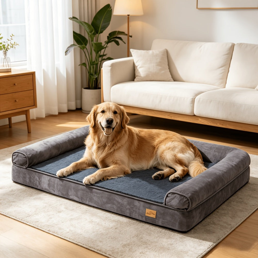 Cama duradera para perro grande: Cama tipo sofá acogedora jumbo extragrande para perro, espuma de esponja ortopédica, funda extraíble y lavable, para uso en invierno y verano