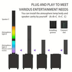 Sistema de megafonía portátil Active Powered Column Line Array, altavoz sin varillas con subwoofer, sistema de sonido de altavoz TWS, altavoz de audio sin varillas tipo división con mezclador de 3 canales, altavoces inalámbricos potentes y ruidosos, luces