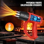 Pistola de Calor - 2000W Despintor de Alta Resistencia, Pistola de Aire Caliente con 2 Ajustes de Temperatura 300 y 600 Grados, Protección contra Sobrecarga, Calentamiento Rápido en 1.5s, 4 Boquillas - Pistola de Calor para Despintar, Encoger PVC, Manuali