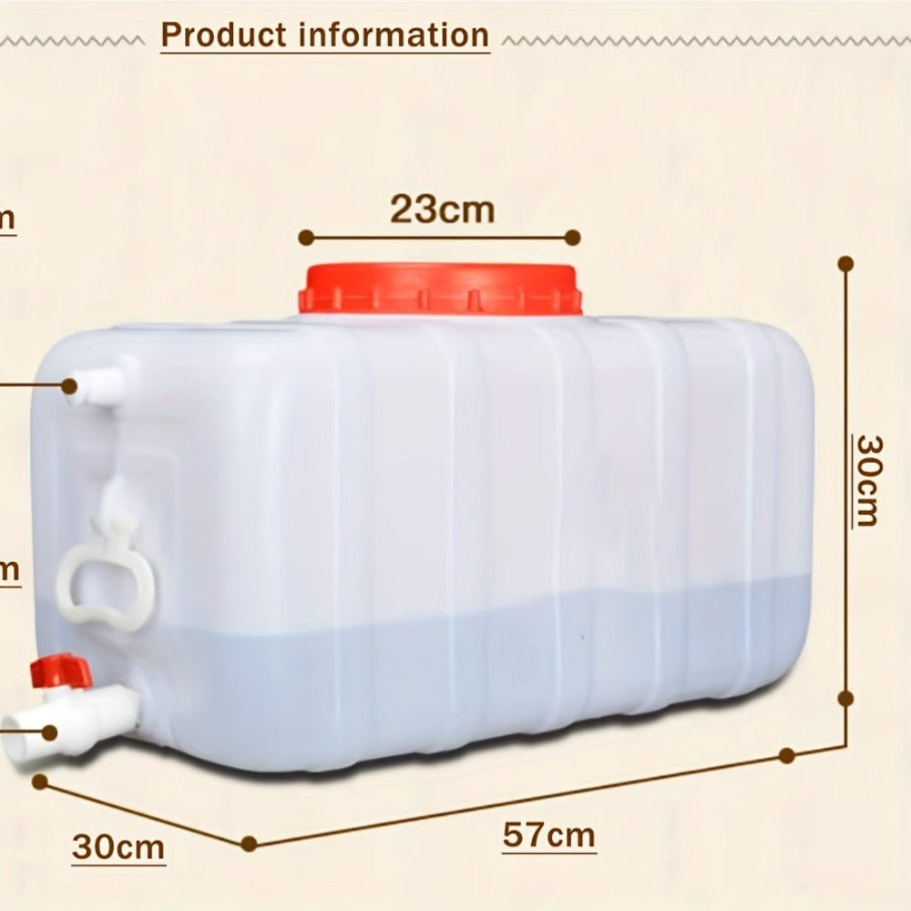Tanque de agua de gran capacidad con grifo para uso doméstico y exterior 25L/50L/80L/110L/200L Cubo de almacenamiento de agua de plástico portátil y duradero