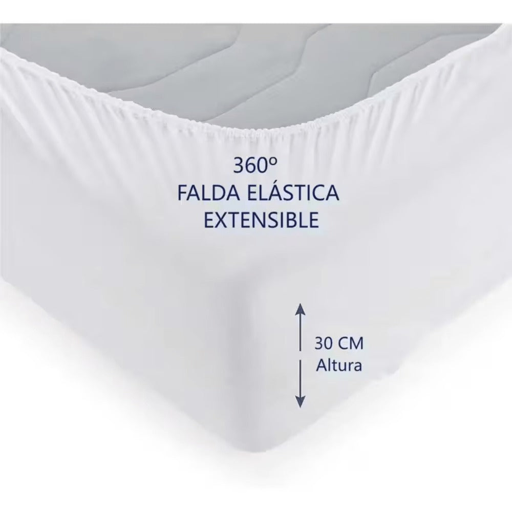 Protector de Colchón – Transpirable e Impermeable,Banda Elástica Ajustable hasta 30 cm