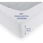 Protector de Colchón – Transpirable e Impermeable,Banda Elástica Ajustable hasta 30 cm