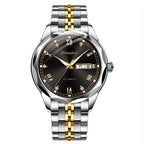 Reloj mecánico automático de lujo para hombre de Dianpai, ideal para uso diario casual, con diseño redondo, calendario y agujas luminosas, un regalo perfecto para hombres, sin batería.