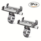 2 soportes de teléfono de aleación de aluminio para bicicleta, motocicleta y navegación, 2 unidades