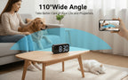 Cámara con reloj digital 1080P FHD, cámara de seguridad con tarjeta SD de 32 GB, punto de acceso AP y WiFi6, visualización remota en tiempo real, almacenamiento local, detección de movimiento, para uso en interiores en hogar, oficina y tienda inteligentes