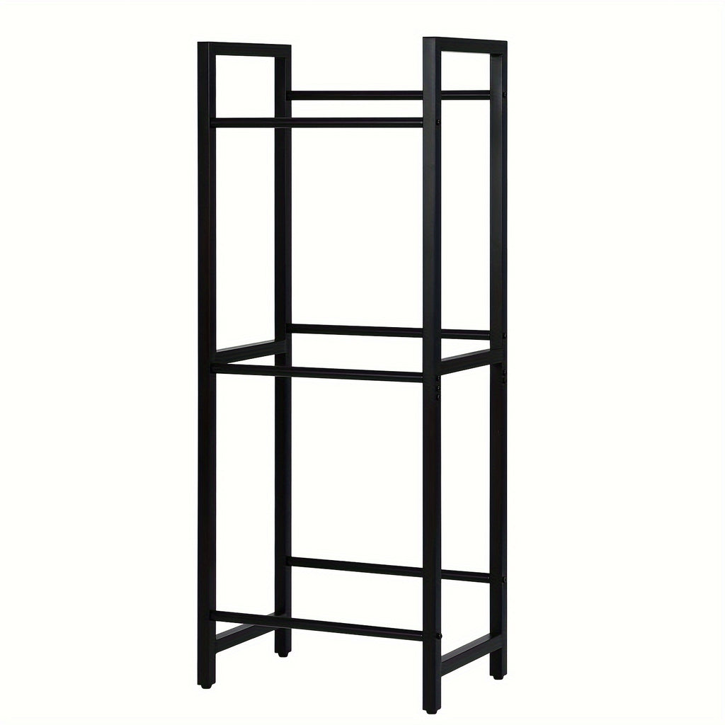 1 pza. Estante para cajones de bebidas de 3 niveles, diseñado para contener 3 cajones de bebidas, proporciona un soporte estable y ahorra espacio, hecho de metal, diseño de ángulo de inclinación con pies, acabado resistente al óxido, acabado negro.