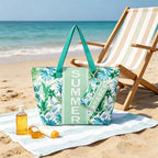 Bolso Tote de Playa con estampado veraniego, amplio y espacioso, bolso de gran capacidad para mujer, ideal para playa, piscina, viajes y uso diario
