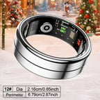 Anillo Inteligente GWENLANDFashion - Conexión Inalámbrica, Gestión de Fitness y Sueño, Capacidad de Batería 15mAh (Talla 8) / 18mAh (Talla 9-13), Fotografía de Ondas, Múltiples Modos Deportivos, Material de Acero Inoxidable - Ideal para la Vida Diaria, Fi