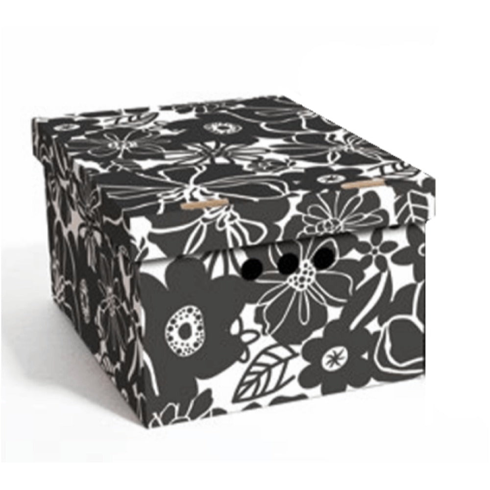 Caja de almacenamiento decorativa de cartón, 1 pieza, con estampado, para ropa, artículos pequeños, documentos, ideal para hogar, oficina o armario, dimensiones: 35x26.3x18.6 cm