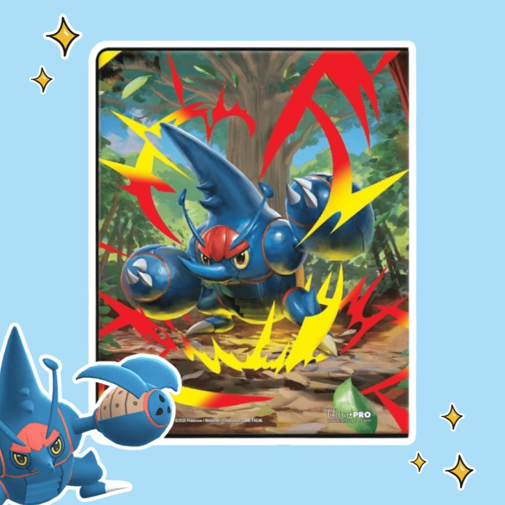 Pokémon ME02 - Portafolio de 4 Bolsillos - Carpeta Oficial de Coleccionista para Almacenamiento Seguro de Cartas de Pokémon, Ideal para Coleccionistas y Jugadores