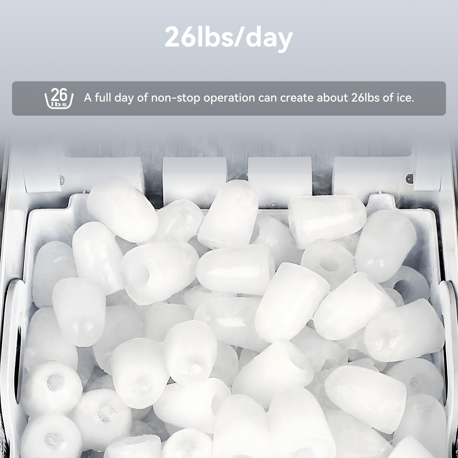 Máquina de cubitos de hielo LEENON, productora de cubitos de hielo de 12 kg, 8 cubitos listos en 6 minutos, máquina de cubitos de hielo negra con asa portátil, 12 kg/24 H, máquinas de cubitos de hielo autolimpiables