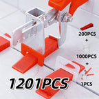 Kit de cuñas y clips para nivelar azulejos 1201 piezas | Para suelos y paredes