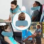 Una Almohada Cervical Ergonómica en Forma de U con Bolsa de Almacenamiento, Espuma de Memoria con Tecnología de Rebote Lento, Funda Lavable a Máquina, Ligera y Portátil para Avión, Oficina y Hogar, Apoya Cuello y Cabeza, Ideal para Siestas, Lectura y Ver