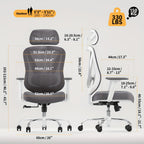 Silla de oficina | Silla de escritorio ergonómica de malla con estructura de respaldo en V, ruedas giratorias de 360 grados, cojín de asiento y