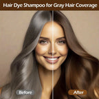 Champú tinte para el cabello 3 en 1 color castaño oscuro, 2 piezas, fórmula herbal natural que cubre el 100 % de las canas para mujeres y hombres, champú de color castaño oscuro de larga duración para teñir en minutos, champú instantáneo para canas de 16.