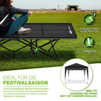 Tillvex® Cama Plegable para Camping con Bolsa de Transporte, Soporta Hasta 200 kg, Cama Extra Ancha para Camping, Cama de Campaña, Cama de Pesca para Uso en Exteriores e Interiores, Cama Plegable para Invitados, Portátil para Jardín, Camping, Pesca, Festi