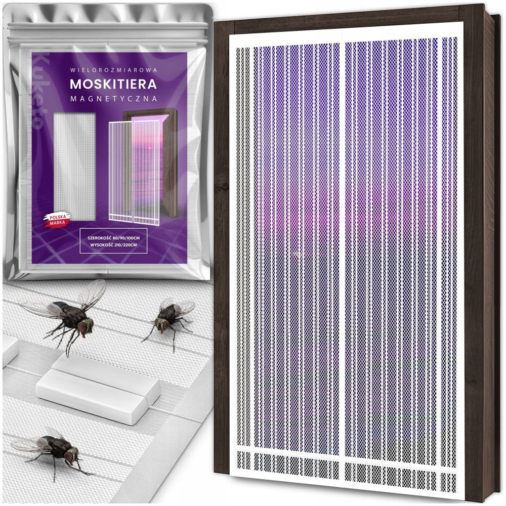 Mosquitera - Magnética Multidimensional para Puertas y Ventanas de Balcón - Mosquitera con Cierre Automático - Variantes de Ancho 80-160 Cm - Longitud 210/220 Cm - Diferentes Colores - para Hogar, Apartamento y Balcón - Protección contra Moscas y Mosquito