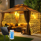 Guirnalda de luces solares de 330 LED 3*3 - 8 modos, control remoto, energía solar, uso durante todo el año, 0 facturas de electricidad, duradera - Perfecta para jardín exterior, patio, gazebo, fiesta, festival, boda, decoración navideña