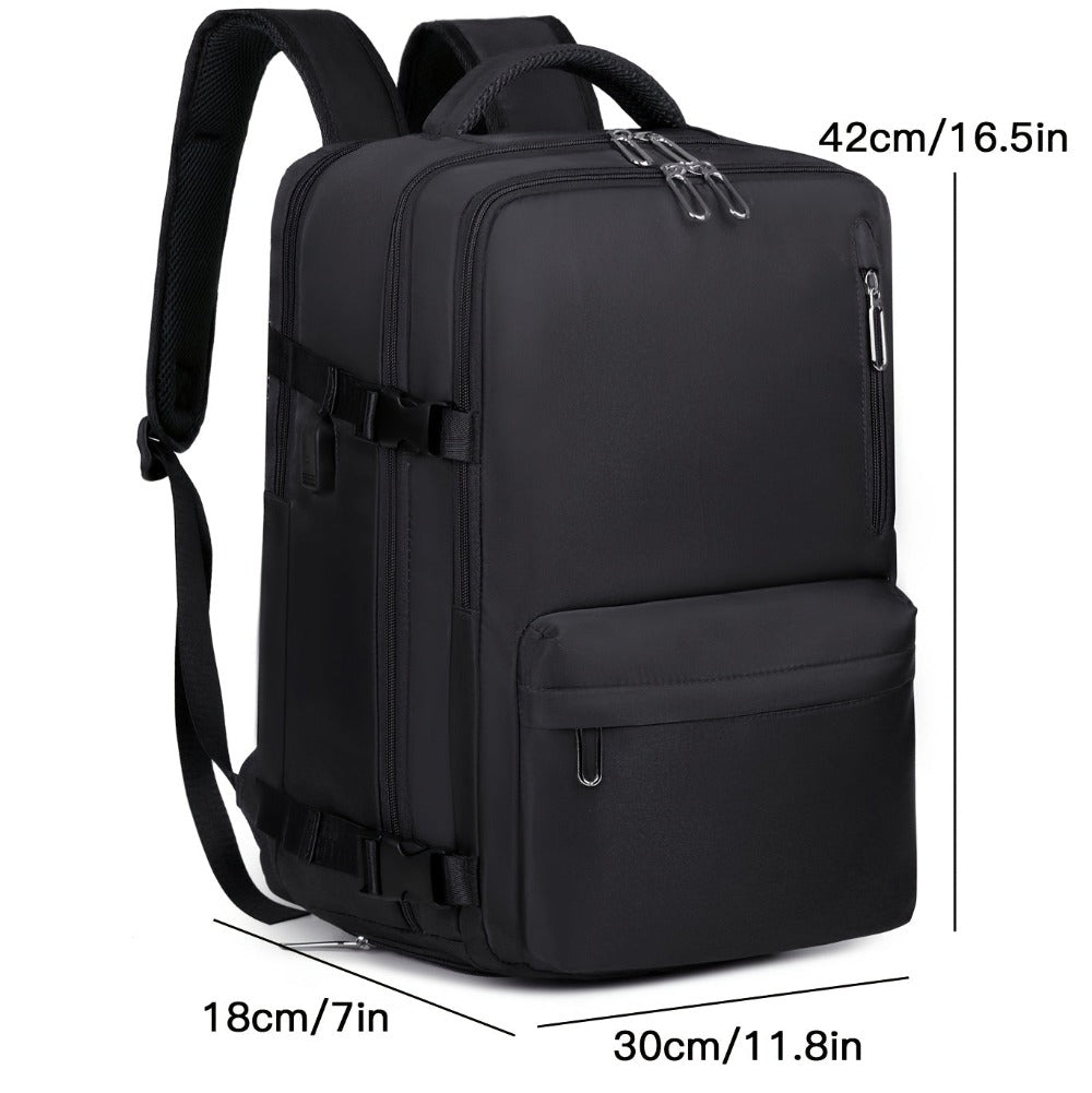 La mochila está hecha de tela Oxford de alta calidad, con un compartimento de viaje de separación seca y húmeda, color sólido, mochila simple y de gran capacidad con compartimento independiente para zapatos, ideal para viajes, desplazamientos y escuela