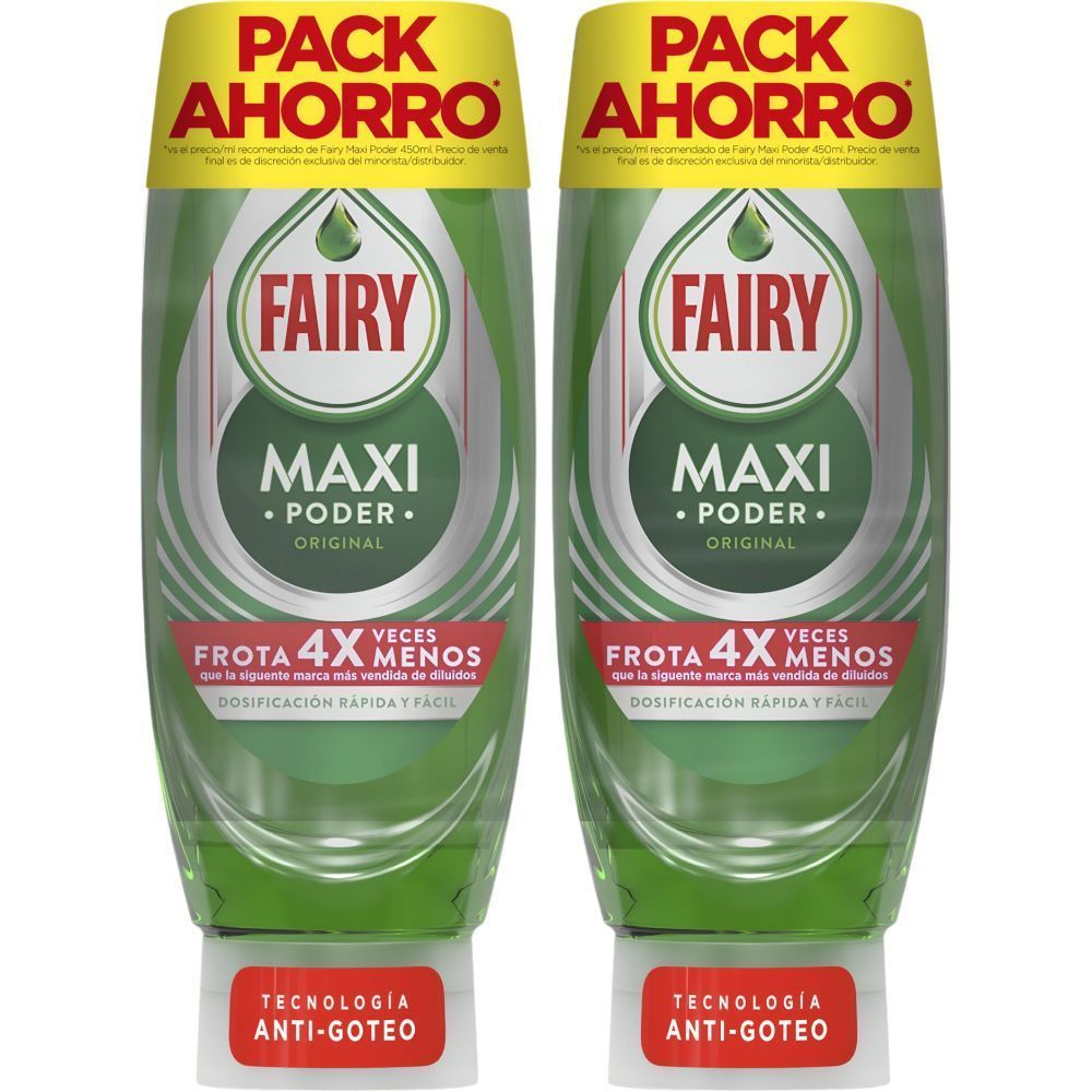 Lavavajillas a mano | FAIRY Lavavajillas Maxi Poder Duplo Pack Ahorro - Lavavajillas a mano antigoteo